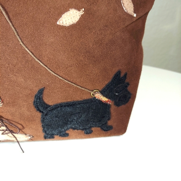 St. John's Bay Scottie Brown Leather Embellished Handheld Tote Bag - Picture 9 of 16